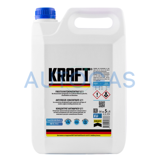 Антифриз синий концентрат 5 л "KRAFT" G11 - фото 1 Антифриз синий концентрат 5 л "KRAFT" G11 - фото 1