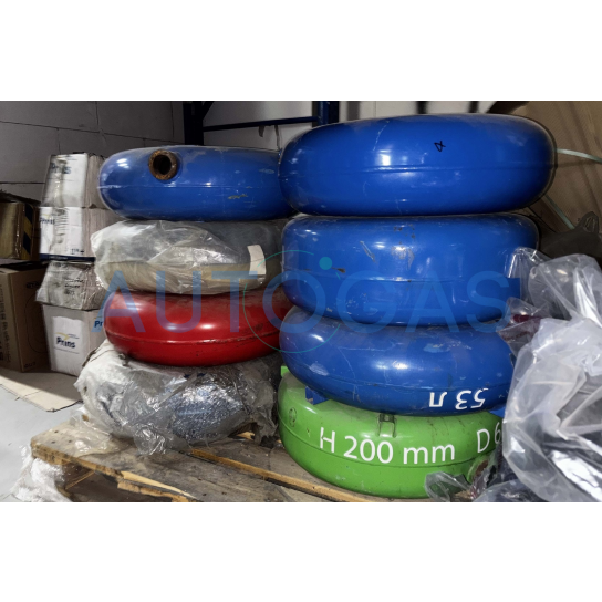 _Баллон тороидальный пропан-бутан наружный H200 mm, D630 mm, 48 л, GREENGAS, Красный (выставочный образец, произведён до 2017 года) - фото 1
