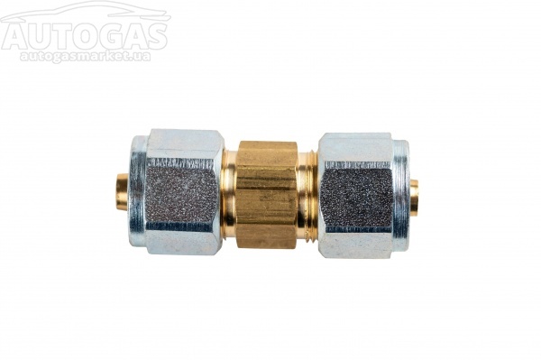 картинка Переходник соедин. D8-D8 гайка+ниппель, для термопластик. трубки тип Faro, Gomet в интернет-магазине AutogasMarket