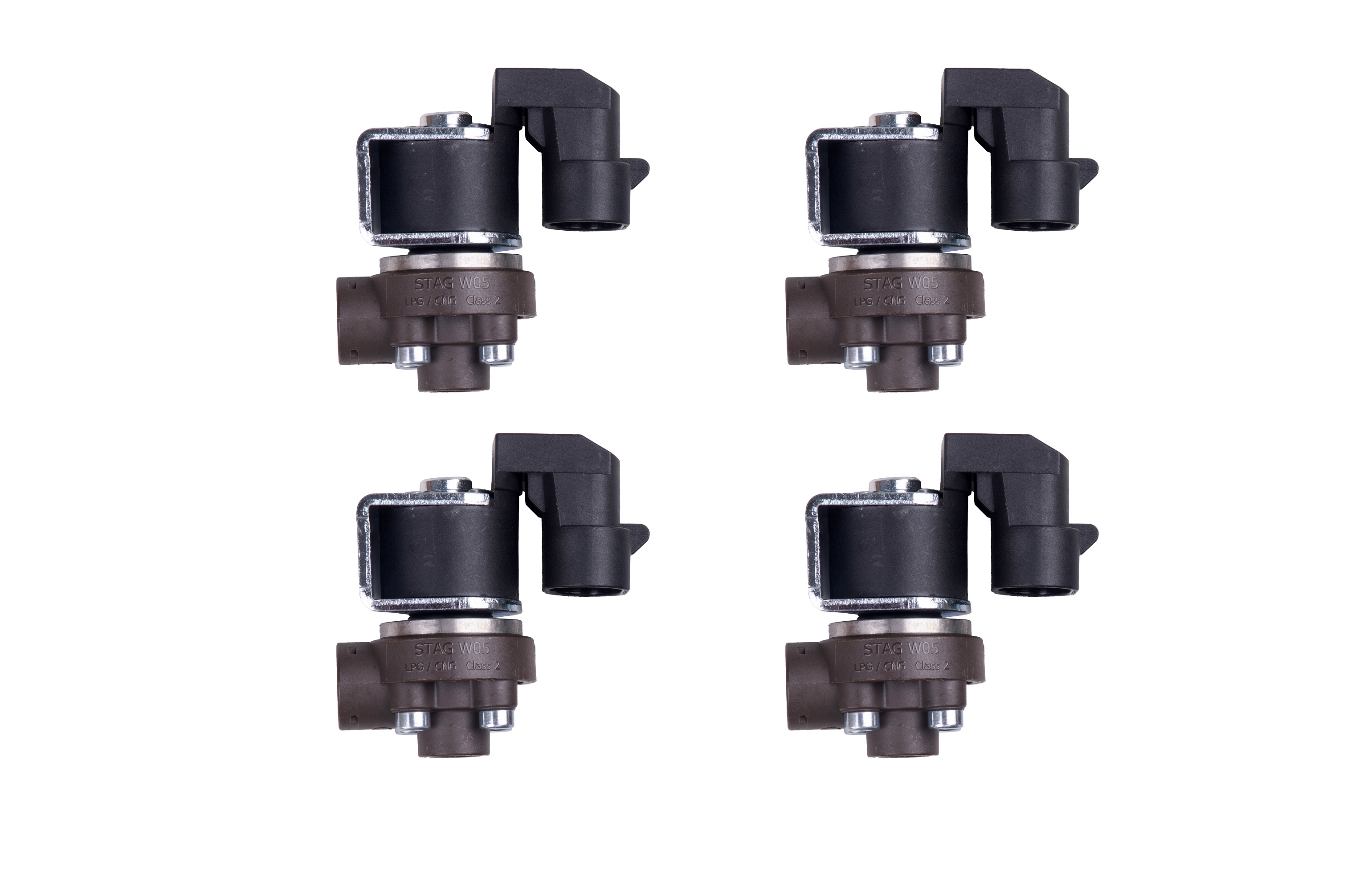 картинка Форсунки STAG W05 4 цил., с жиклерами D1,5 мм, штуцерами в коллектор и тройниками входа газа D12 в интернет-магазине AutogasMarket
