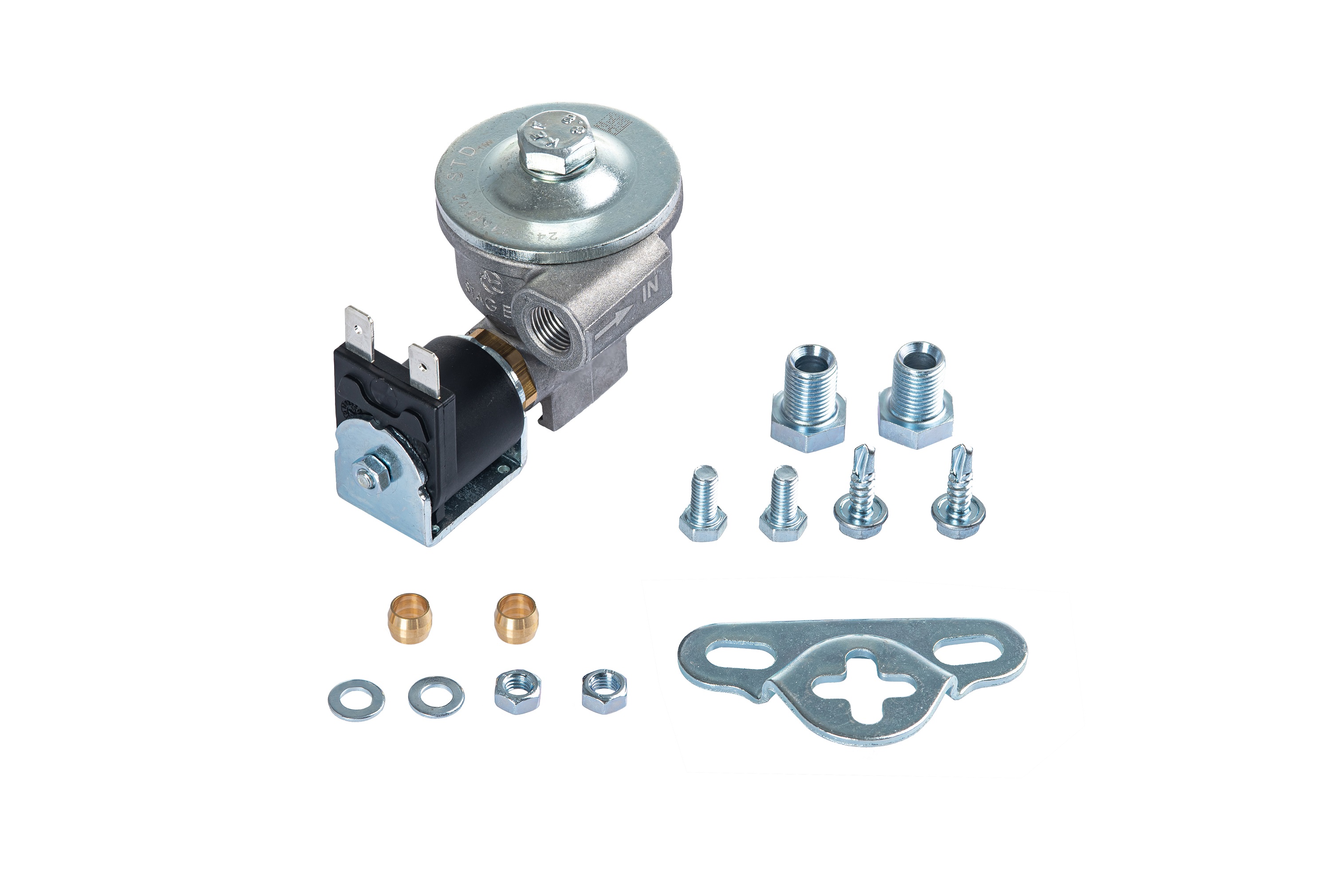 картинка Электромагнитный клапан газа STAG E-01 STANDART (пропан-бутан), вход D6 (M10x1), выход D6 (M10x1) в интернет-магазине AutogasMarket