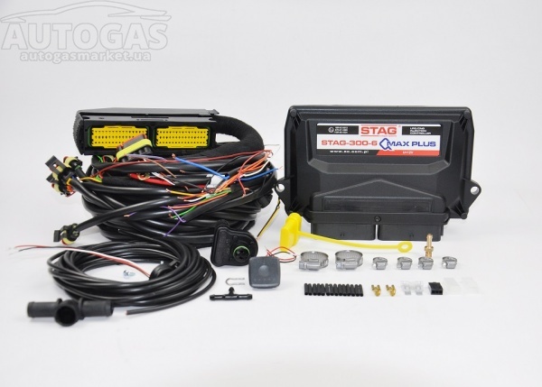 картинка Электроника  STAG-300 QMAX PLUS, 6 цил., разъем тип Valtek, без датчика темп. ред., LED-500 в интернет-магазине AutogasMarket