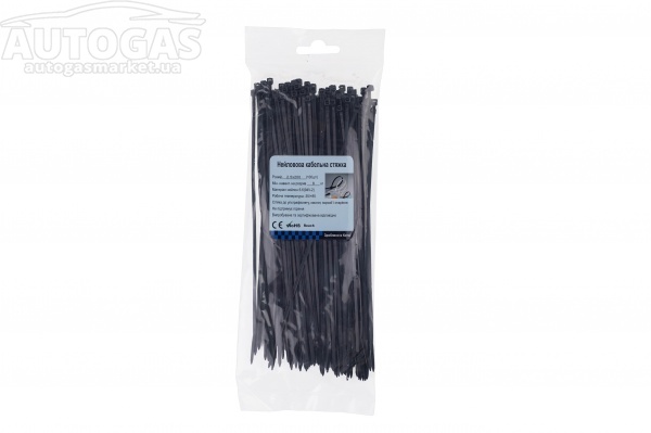 картинка Стяжки кабельные 200х2,5  черные (100 шт) в интернет-магазине AutogasMarket