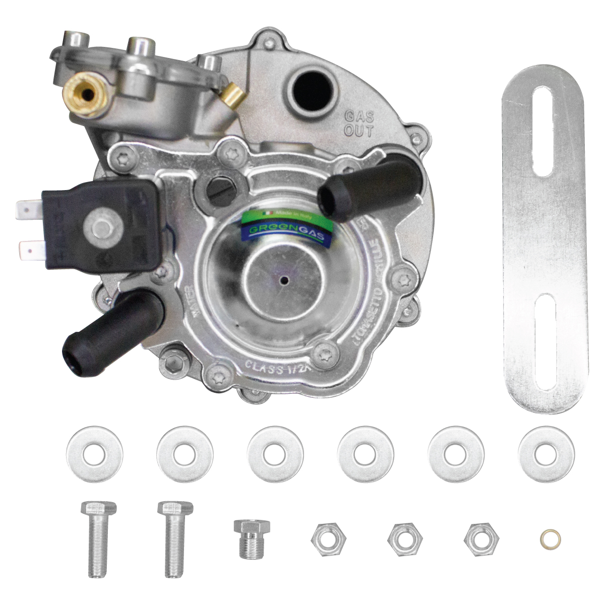 картинка Редуктор  GREENGAS AT07 MOD (пропан-бутан) 2-3-е пок., более 140 л.с. (более 100 кВт), вход D6 (M10x1), выход D20, с фильтром в интернет-магазине AutogasMarket