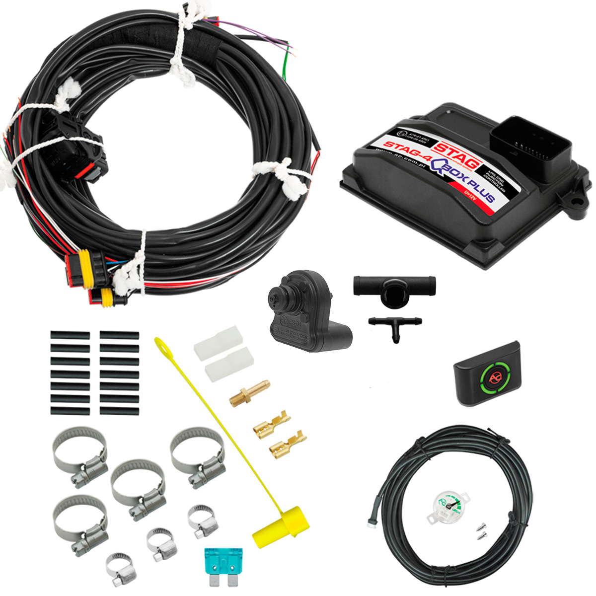 картинка Электроника  STAG- 4 QBOX PLUS, 4 цил,  разъем тип Valtek, без ДТР и разъемов, LED 401 NEW в интернет-магазине AutogasMarket