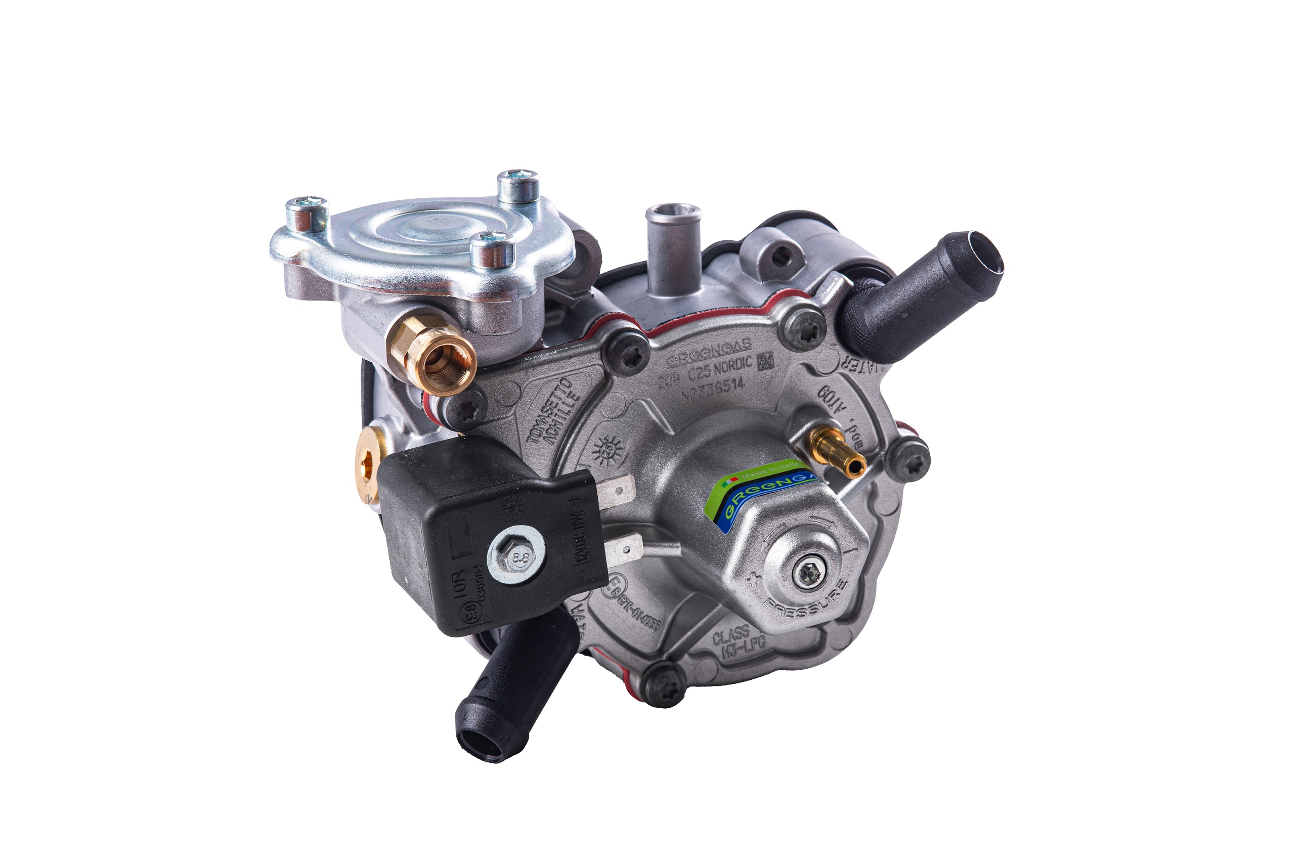 картинка Редуктор  GREENGAS AT09 Nordic (пропан-бутан), 4-е пок. до 170 л.с. (до 125 кВт), вход D6 (М10х1), выход D12 в интернет-магазине AutogasMarket