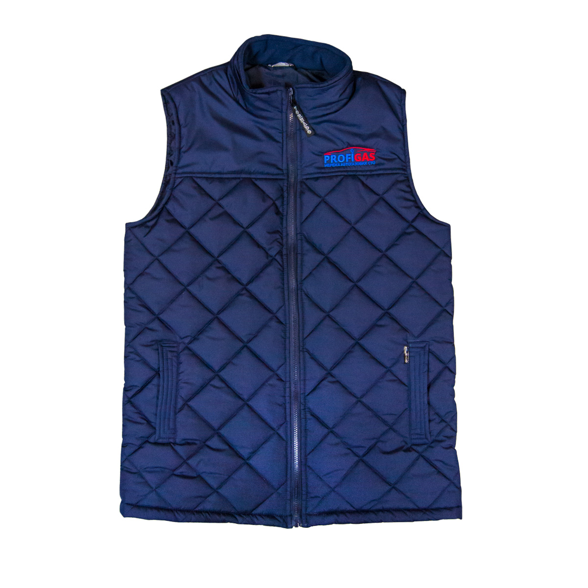 картинка Жилет утепленный темно-синий "Ромбик" р/р 44-46, рост 182-188, в интернет-магазине AutogasMarket
