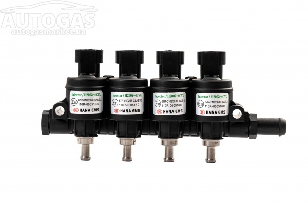 картинка Форсунка Hana 2002 Rail, Type A, 4 цил (зеленые, 132-200 Нр), разъем тип Valtek в интернет-магазине AutogasMarket
