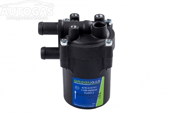 картинка Фильтр паровой фазы газа 14/14 с отстойником, с стекловолоконным сменным фильтроэлементом, GREENGAS Blaster в интернет-магазине AutogasMarket
