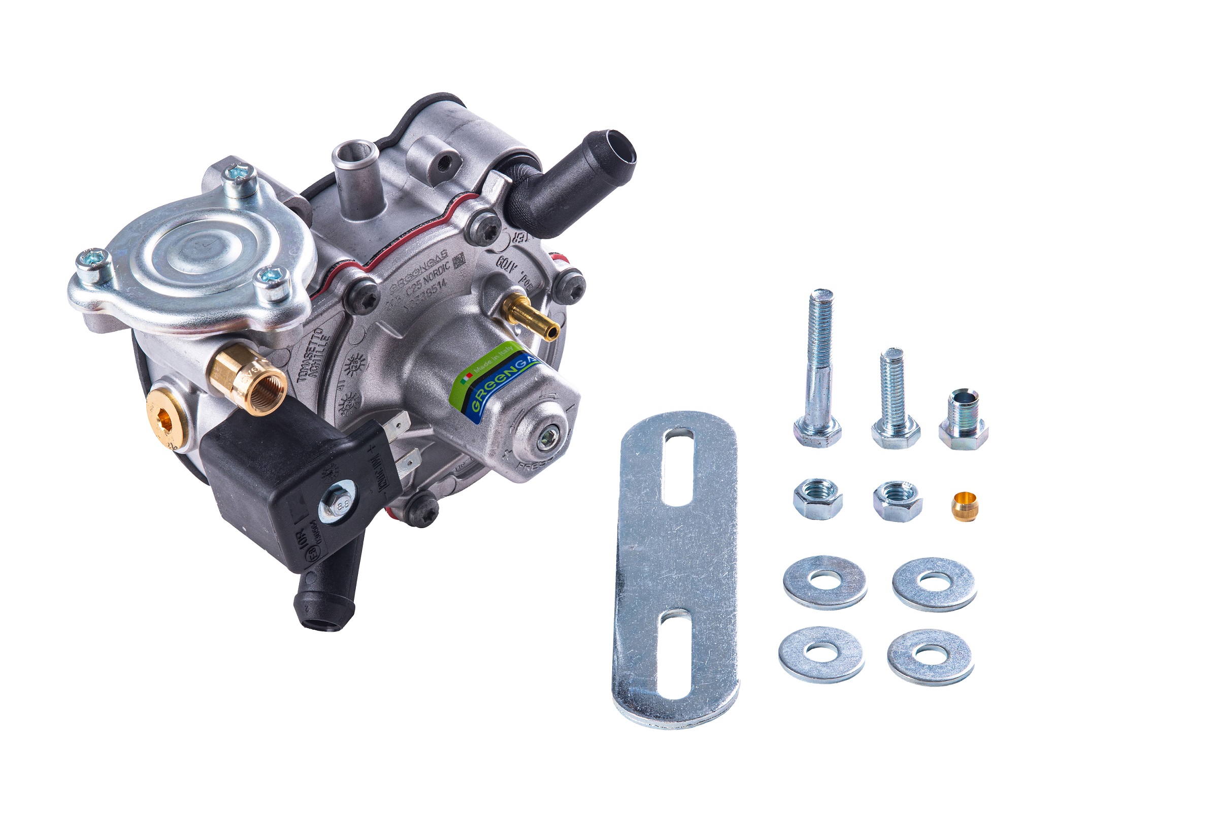 картинка Редуктор  GREENGAS AT09 Nordic (пропан-бутан), 4-е пок. до 170 л.с. (до 125 кВт), вход D6 (М10х1), выход D12 в интернет-магазине AutogasMarket