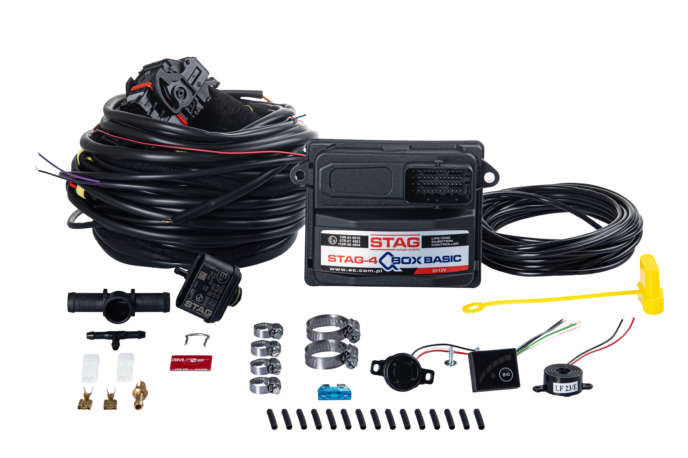 картинка Электроника STAG QBOX BASIC, 4 цил., разъем форсунок тип Valtek, без датчика темп.ред. и разъемов, LED 300 в интернет-магазине AutogasMarket
