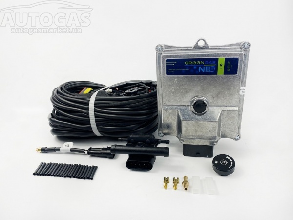 картинка Электроника  GREENGAS NEO OBD, 8 цил. разъем газ. форсунок тип Valtek, с датчиком темп. ред. и МАР датчиком, без датчика уровня, в интернет-магазине AutogasMarket
