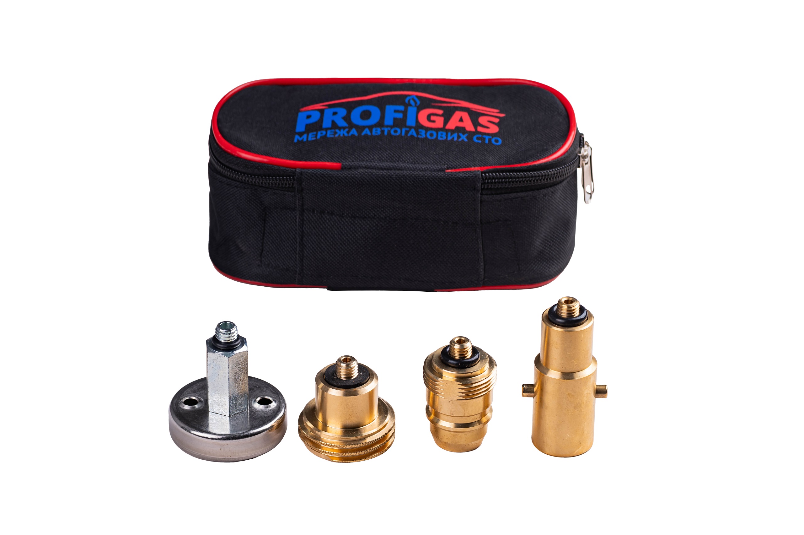 картинка Адаптеры к ВЗУ (пропан-бутан), комплект для заправки в европейских странах (4 переходника+чехол), v.Plus в интернет-магазине AutogasMarket