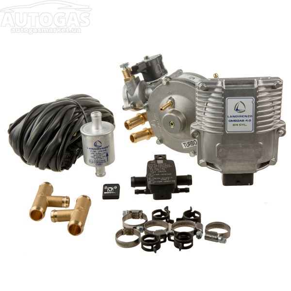 картинка Комплект  Landi Renzo 4ц.  пропан-бутан OMEGAS 4.0, до 220 л.с. (160 кВт), ред. LI10 TURBO, датч. давл. EVO, разъемы GIRS 12, ф. F-781, без форсунок в интернет-магазине AutogasMarket