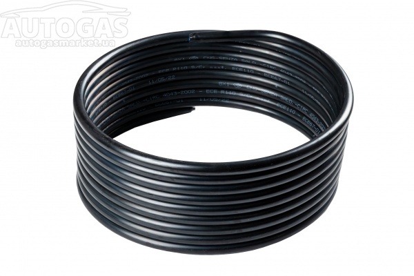 картинка Трубка D 8 x 1,0 (сталь) в черной пластиковой оплетке, бухта 6 м, цена за бухту, Emer в интернет-магазине AutogasMarket