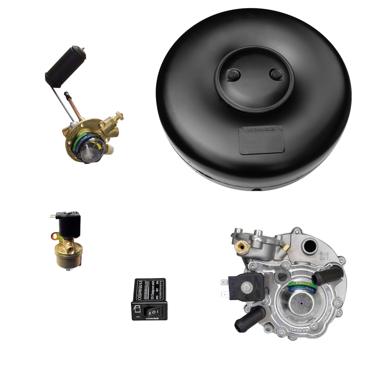 картинка Карбюраторное ГБО: редуктор GREENGAS AT07 (100 л.с.), ЭМК газа, перекл. STAG 2G, мульт АТ00 кл.А, ВЗУ, бал. цил. 55 л в интернет-магазине AutogasMarket