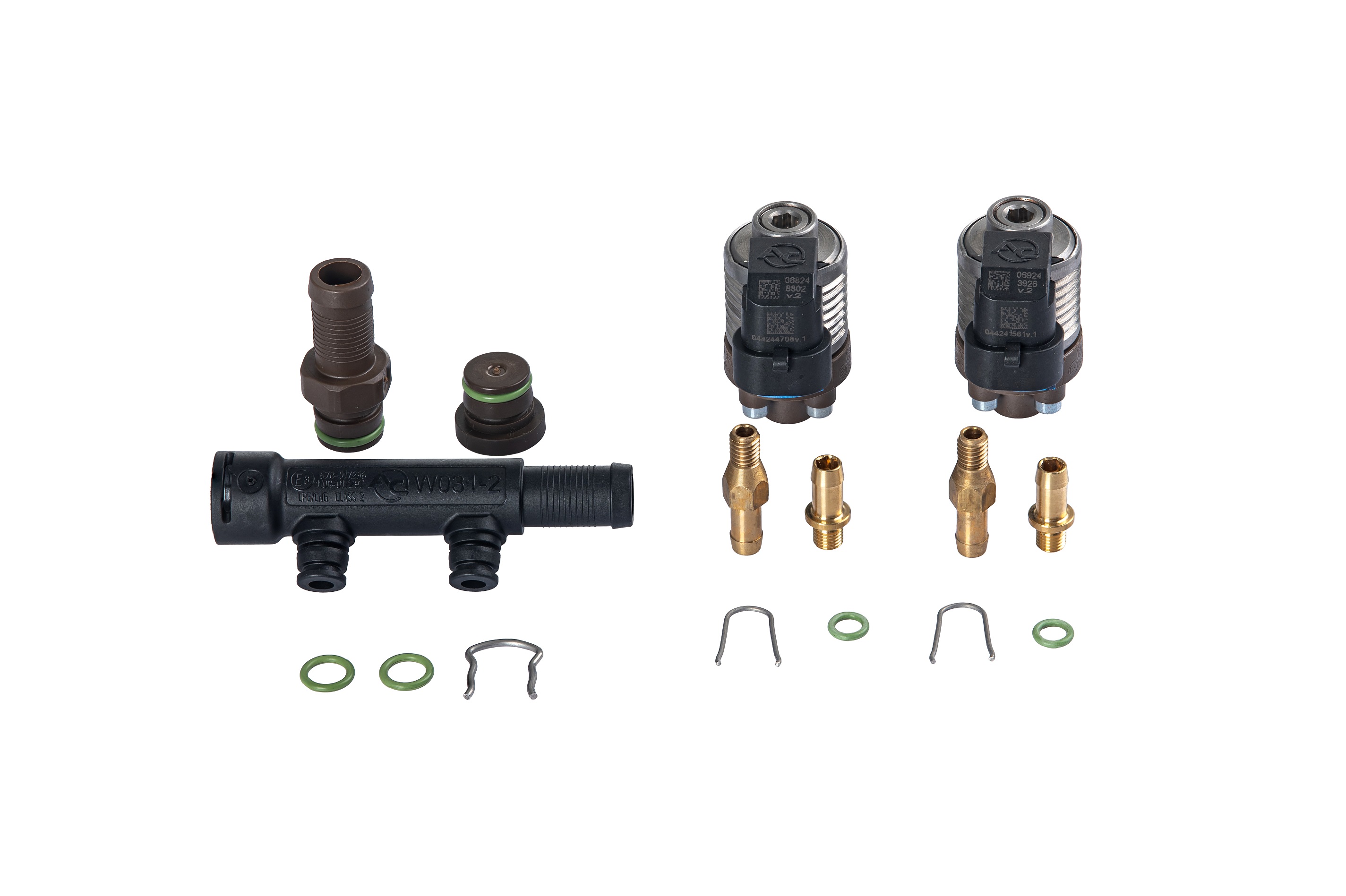 картинка Форсунки STAG W031 BFC 2 цил., с жиклерами D1,5 мм и штуцерами в коллектор и распределителем в интернет-магазине AutogasMarket