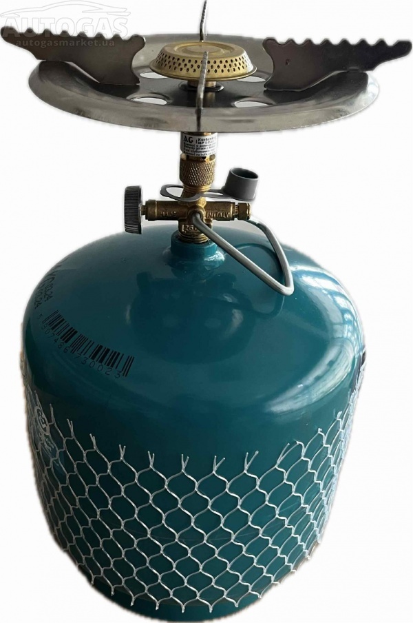картинка Баллон бытовой (пропан-бутан) для дому/туризму 7.2 л комплект с горелкою, Milmet в интернет-магазине AutogasMarket