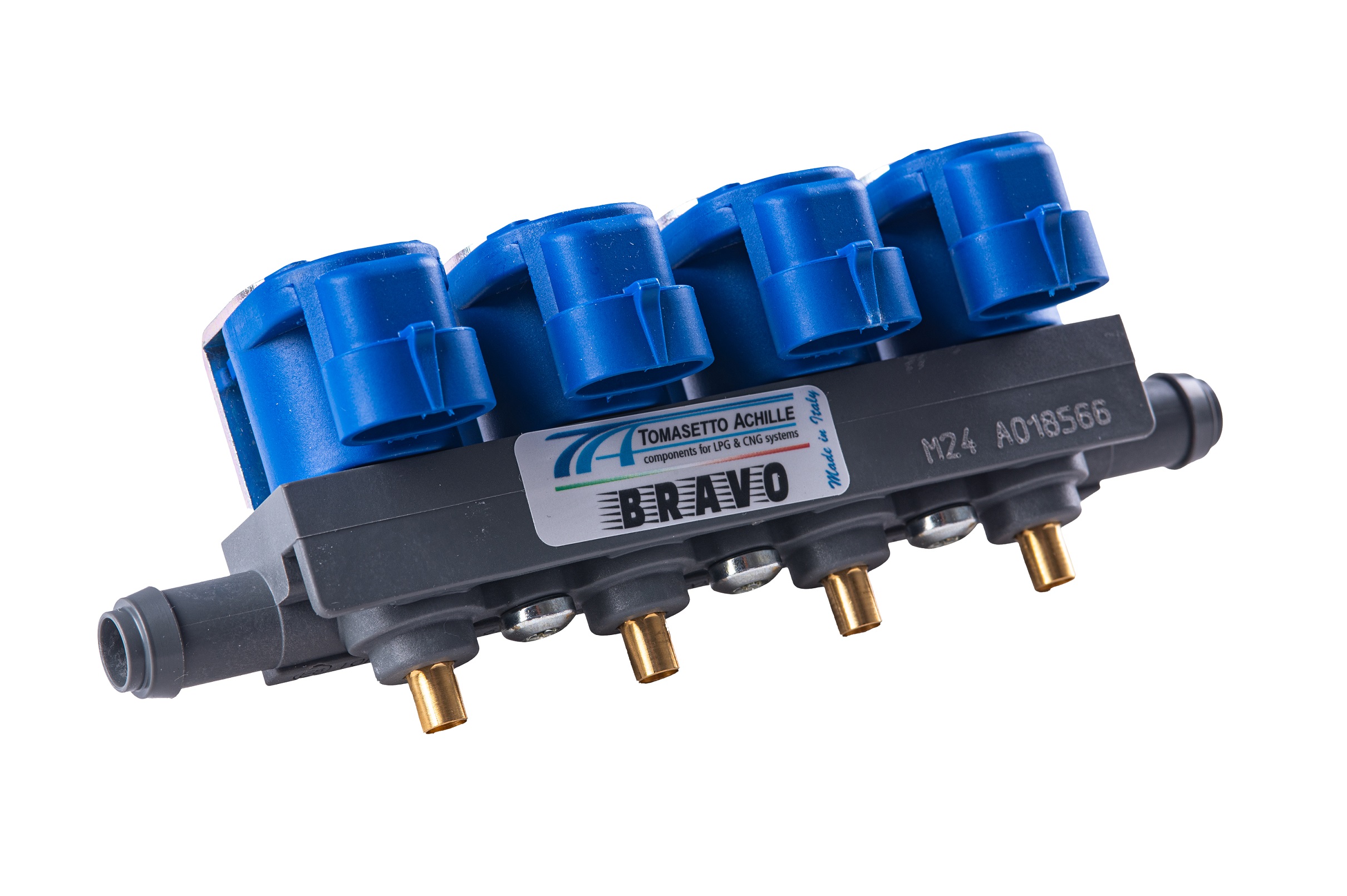 картинка Форсунки Tomasetto IT01 BRAVO 4 цил., пластик. корпус, 1.8 Ohm с жиклерами D1,50 мм в интернет-магазине AutogasMarket