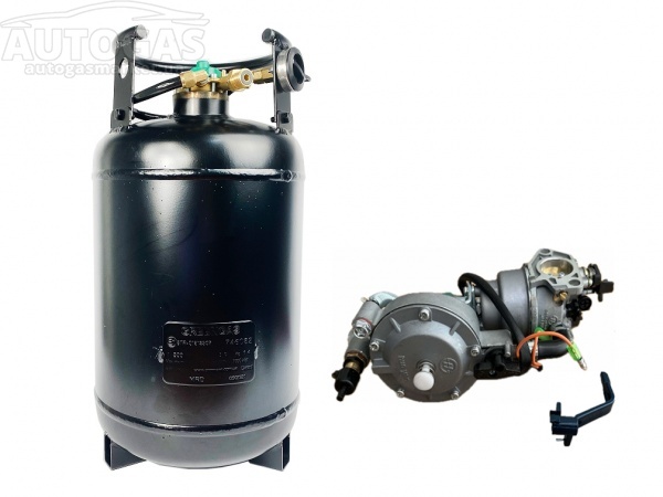 картинка Баллон бытовой  пропан-бутан 30 л, D300 mm, L585 mm, GREENGAS в сборе с мультиклапаном и ВЗУ, карбюратором 5-7 кВт, редуктором в интернет-магазине AutogasMarket