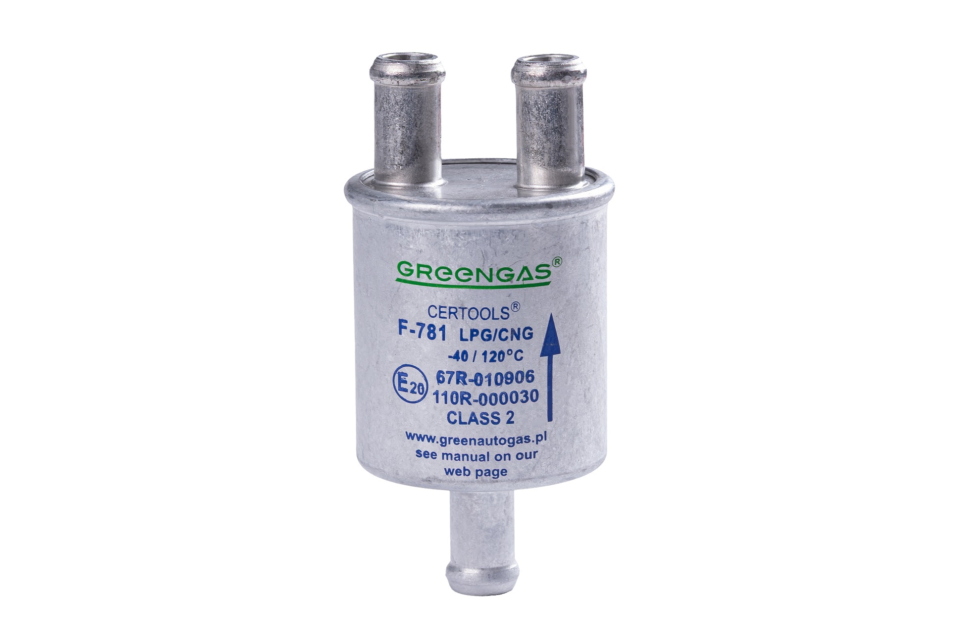 картинка Фильтр паровой фазы газа 12/2x12 с бумажным фильтроэлементом F781-C, GREENGAS в интернет-магазине AutogasMarket