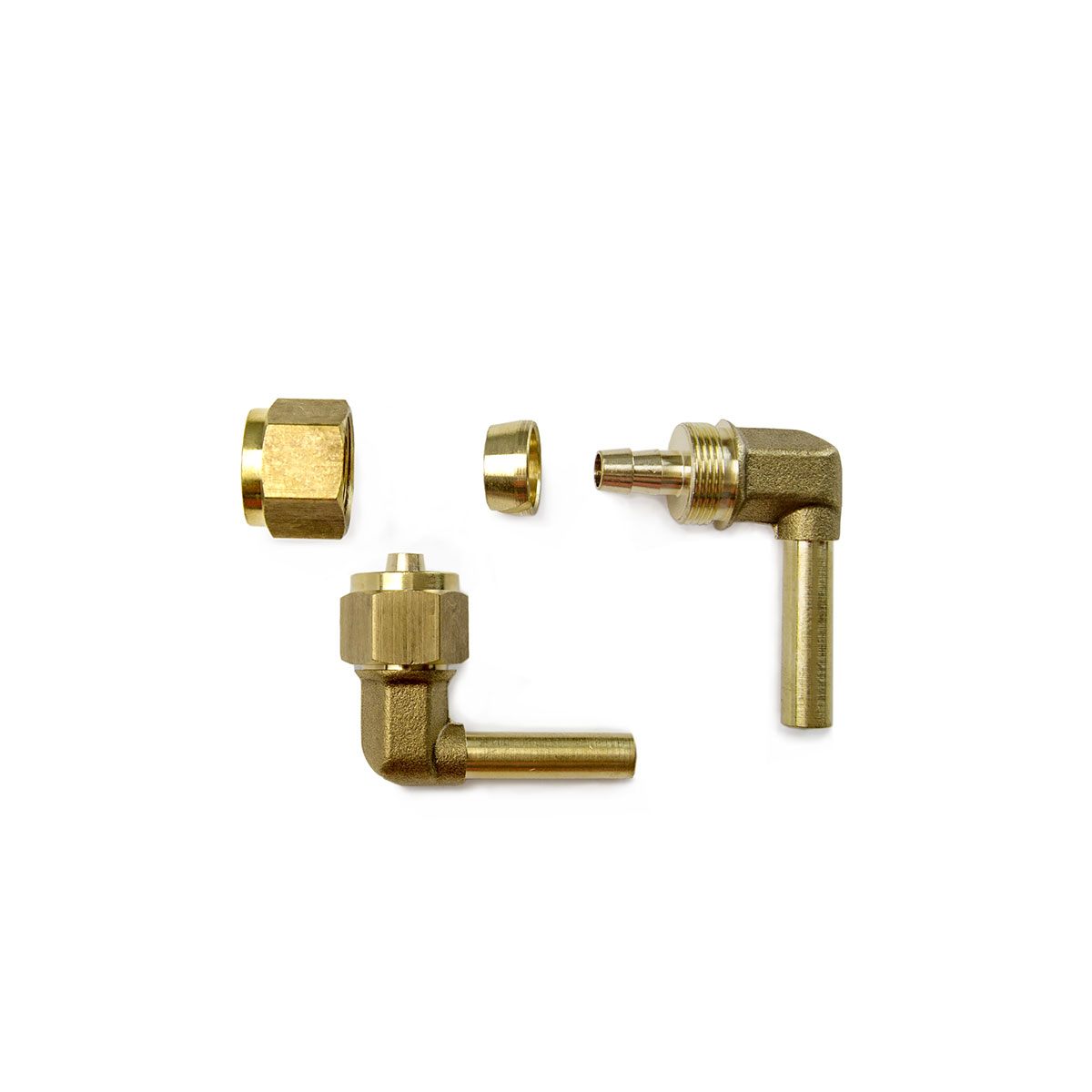 картинка Переходник соединительный угловой+гайка+ниппель разрезной для термопластиковой трубки D6, Certools V2 (Тип Faro) в интернет-магазине AutogasMarket